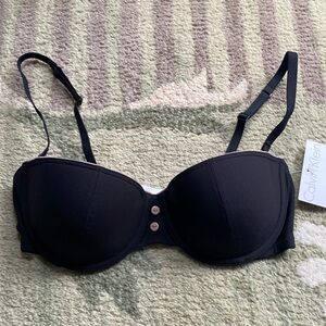 nwt calvin klein strapless underwire balconnet bra 34B black